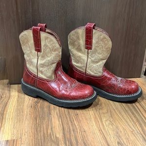 Womens red Ariat boots
